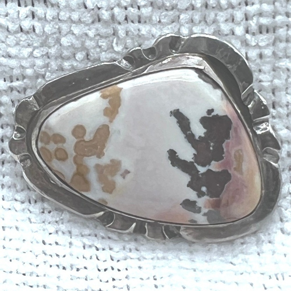 Unisex Wild Horse Jasper Magnesite Sterling Silver Bolo Tie‎ Slide or Pendant